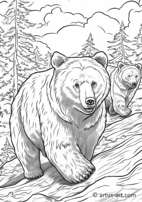 Pagina da colorare degli orsi grizzly